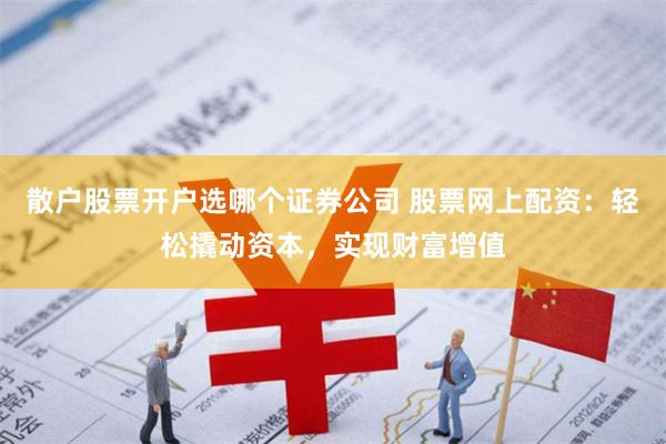 散户股票开户选哪个证券公司 股票网上配资：轻松撬动资本，实现财富增值